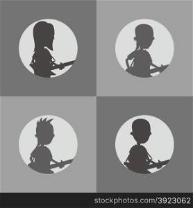 silhouette man theme vector graphic art illustration. silhouette man art