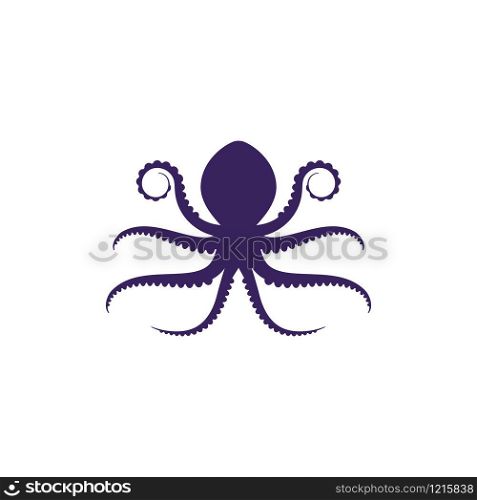 Silhouette Octopus vector template. Octopus vector illustration