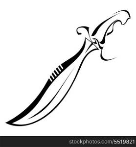 Silhouette of a black sword