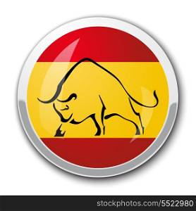 Silhouette of a bull in the national Spanish flag