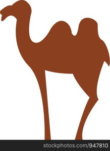 silhouette of a camel with its humps vector color drawing or illustration