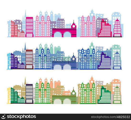 Silhouette of a city. Silhouette of a city landscape with skyscrapers and city buildings