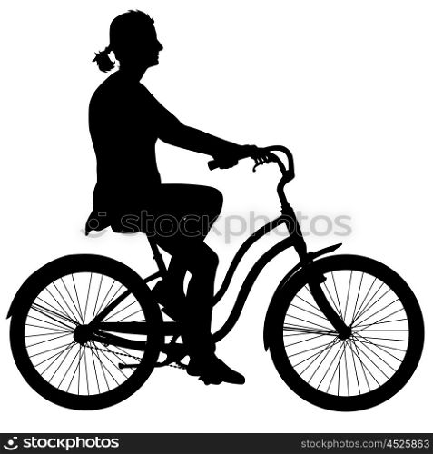Silhouette of a cyclist girl. vector illustration. Silhouette of a cyclist girl. vector illustration.