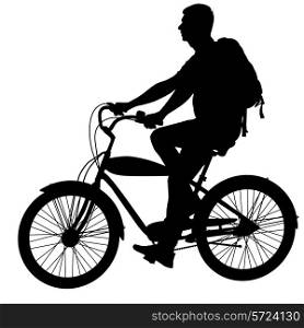Silhouette of a cyclist male. vector illustration.