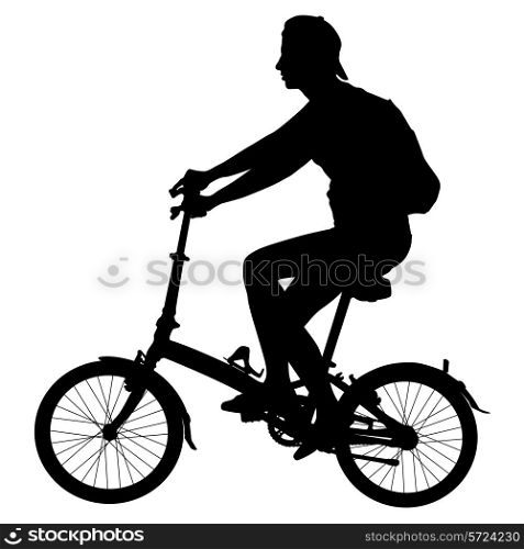Silhouette of a cyclist male. vector illustration.