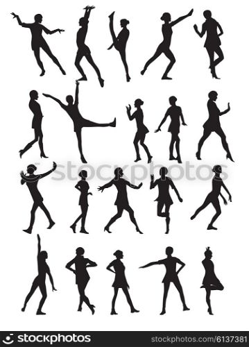 Silhouette of a Dancing Woman Vector Illustration EPS10. Silhouette of a Dancing Woman Vector Illustration