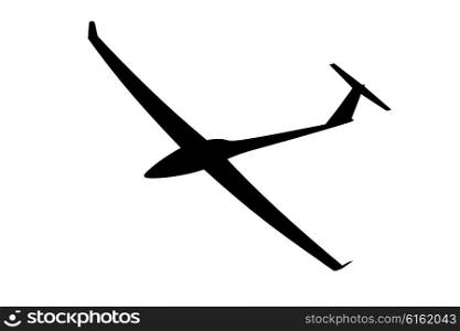 Silhouette of a glider is not a white background. Vector illustration
