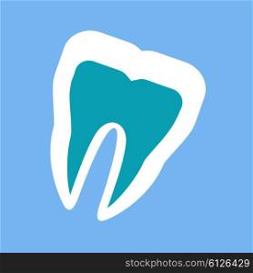Silhouette of a healthy tooth design flat. Tooth and teeth whitening, dental healthy tooth, medical health, oral tooth, medicine tooth dentist, hygiene and clean tooth, human tooth illustration