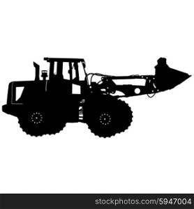 Silhouette of a heavy loaders with ladle. Vector illustration. Silhouette of a heavy loaders with ladle. Vector illustration.