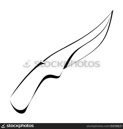 Silhouette of a knife on a white background