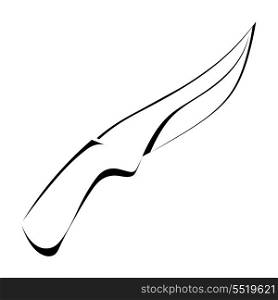 Silhouette of a knife on a white background