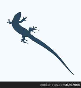 Silhouette of a lizard that creeps. Isolated Vector Illustration. EPS10. Silhouette of a lizard that creeps. Vector Illustration.