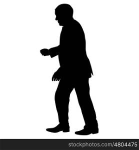 Silhouette of a man with his hand raised. Vector illustration. Silhouette of a man with his hand raised. Vector illustration.