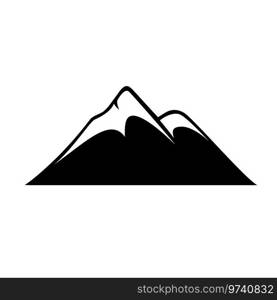 Silhouette of a mountain isolated on a white background. . Flat vector illustration. Vector illustration. Silhouette of a mountain isolated on a white background. . Flat vector illustration.