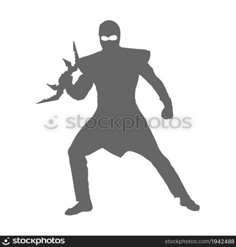 silhouette of a ninja. Vector illustration for creative design. Flat style.