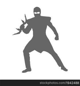 silhouette of a ninja. Vector illustration for creative design. Flat style.