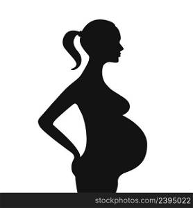silhouette of a pregnant woman isolated on a white background. silhouette of a pregnant woman on a white background