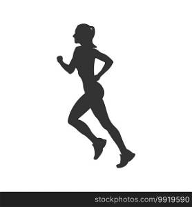 Silhouette of a running athlete. Flat vector icon isolated on a white background. Simple style 