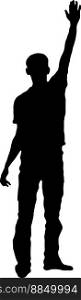 Silhouette of a saluting man vector image