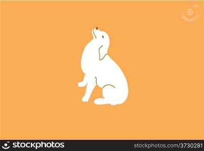 silhouette of a sitting dog
