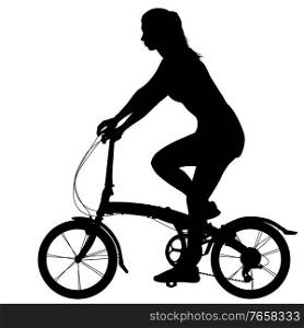 Silhouette of a sports cyclist on a white background.. Silhouette of a sports cyclist on a white background
