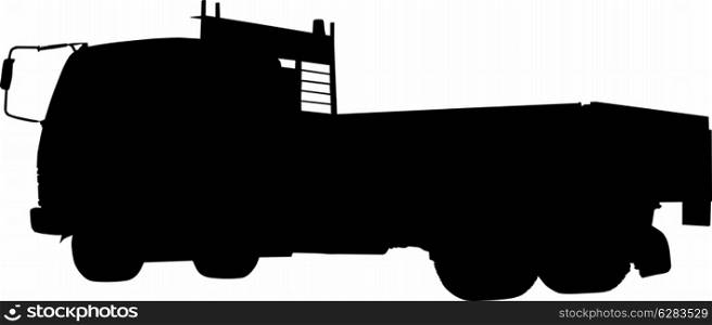 silhouette of a tipper or dump truck lorry done in retro style on isolated background. tipper dump truck lorry