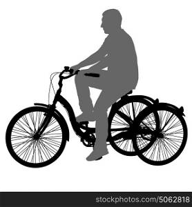 Silhouette of a tricycle male on white background. Silhouette of a tricycle male on white background.