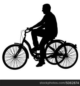 Silhouette of a tricycle male on white background. Silhouette of a tricycle male on white background.