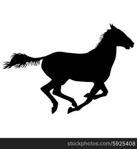 silhouette of black mustang horse vector illustration