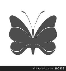 Silhouette of butterfly. Vector illustration for creative design, logo, website and app. Flat Style