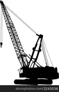 Silhouette of construction crane