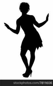 Silhouette of dancing girl