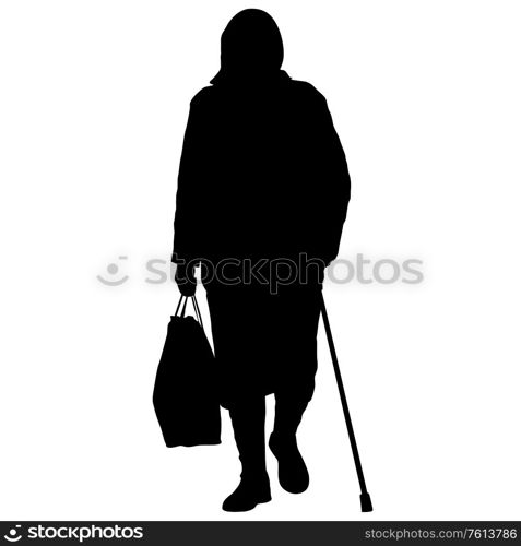 Silhouette of disabled people on a white background.. Silhouette of disabled people on a white background