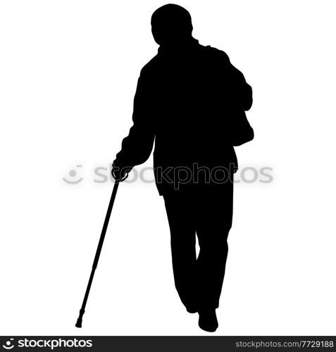 Silhouette of disabled people on a white background.. Silhouette of disabled people on a white background