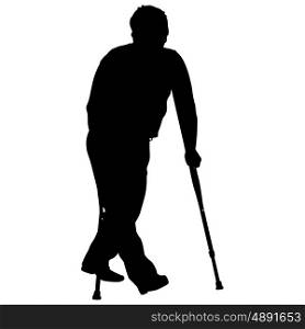 Silhouette of disabled people on a white background. Vector illustration. Silhouette of disabled people on a white background. Vector illustration.