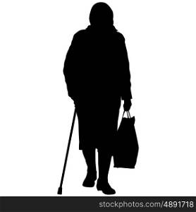 Silhouette of disabled people on a white background. Vector illustration. Silhouette of disabled people on a white background. Vector illustration.