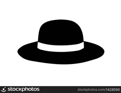 silhouette of Flat vector summer hat icon symbol sign