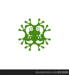 silhouette of frog legs logo template