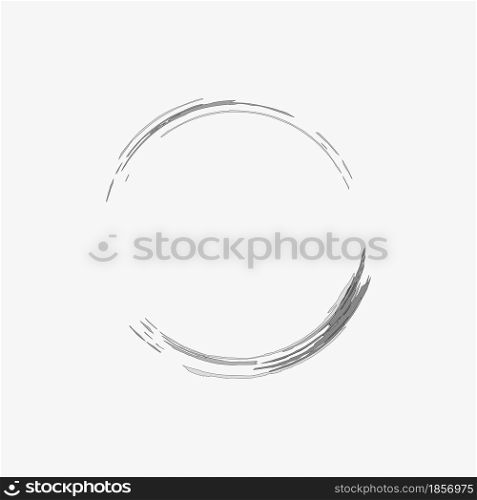 Silhouette of gray circle. Paint brush picture. Realistic freehand art. Abstract sign. Vector illustration. Stock image. EPS 10.. Silhouette of gray circle. Paint brush picture. Realistic freehand art. Abstract sign. Vector illustration. Stock image.