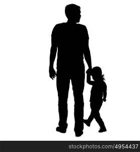 Silhouette of happy family on a white background. Silhouette of happy family on a white background.