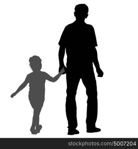 Silhouette of happy family on a white background. Silhouette of happy family on a white background.