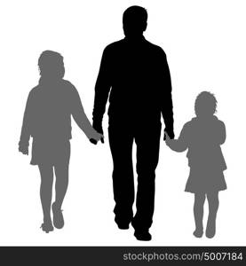 Silhouette of happy family on a white background. Vector illustration.. Silhouette of happy family on a white background. Vector illustration