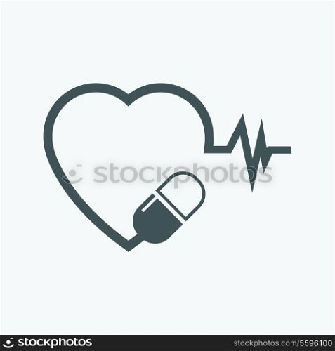silhouette of Health icon over white background
