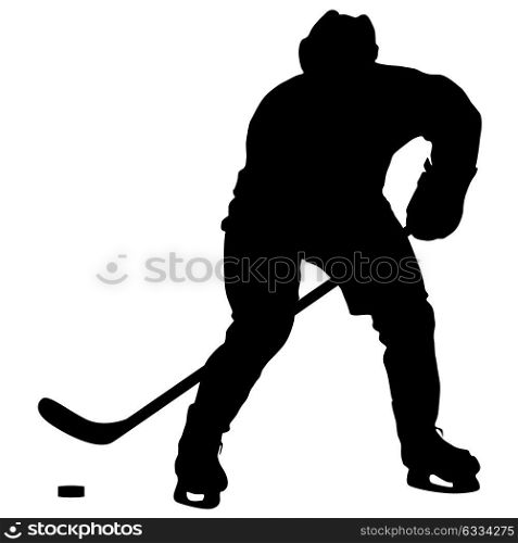 Silhouette of hockey player. Isolated on white. Silhouette of hockey player. Isolated on white.