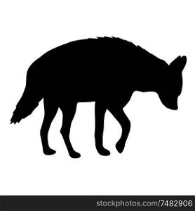 Silhouette of hyena on a white background.. Silhouette of hyena on a white background