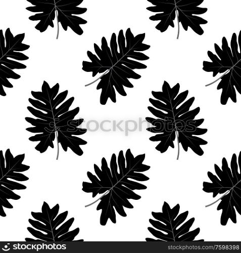 Silhouette of leaf Trees on White Background. Seamless pattern. Vector Illustration. EPS10. Silhouette of leaf Trees on White Background. Seamless pattern. Vector Illustration