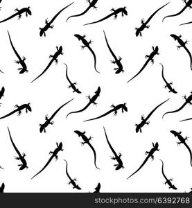 Silhouette of lizard that creeps. Seamless pattern. Vector Illustration. EPS10. Silhouette of lizard that creeps. Seamless pattern. Vector Illustration.