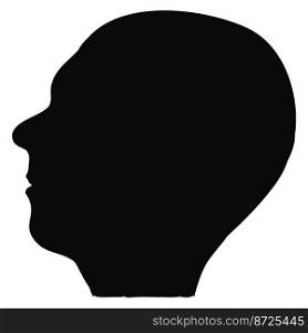 Silhouette of man head in profile isolated on white background. Vector design element.. Silhouette of man head in profile isolated on white background. Design element.
