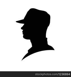 silhouette of military head illustration, Military Man Soldier Side View