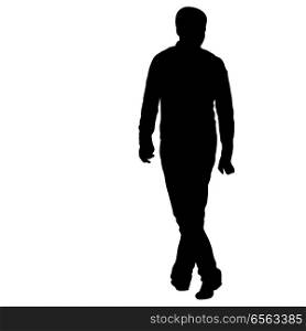 Silhouette of People Standing on White Background.. Silhouette of People Standing on White Background